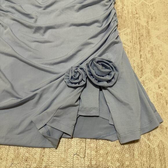 Meshki Adaline Rose Halter Neck Mini Dress M NWT Little Blue Dress - Picture 10 of 13